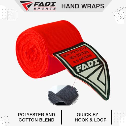 180-Inch Boxing Hand Wraps for Men & Women - Elastic Inner Gloves for Boxing, MMA, Kickboxing, Muay Thai - Pair (Green) - color: Red