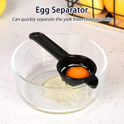 Measuring Spoons, Plastic Measuring Spoons Set with Egg Separator 12-Piece,Black - color: Black