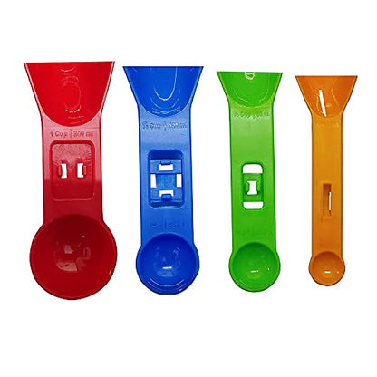 PUTHAK-Unequetrend Good Grip Plastic Measuring Cups,Spoons and Scoops 3 in 1 Measuring Cup Set (240 ml, 120 ml, 80 ml, 60 ml)