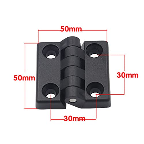 Hinge1.97 /50mmx50mm Black Plastic Cabinet Door Reinforced Ball Bearing Hinge -10pcs