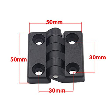 Hinge1.97 /50mmx50mm Black Plastic Cabinet Door Reinforced Ball Bearing Hinge -10pcs