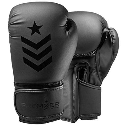 Revgear Premier Boxing Gloves, Kickboxing, Training Sessions with Speed Bag - color: Black/Black, size: 14 OZ