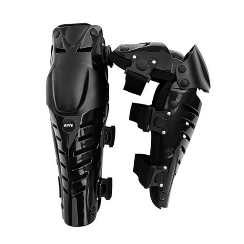 Gute Knee Pads, Adjustable Long Leg Sleeve Gear Crashproof Nonslip Protective Shin Guards for Motorcycle Mountain Biking-1 Pair