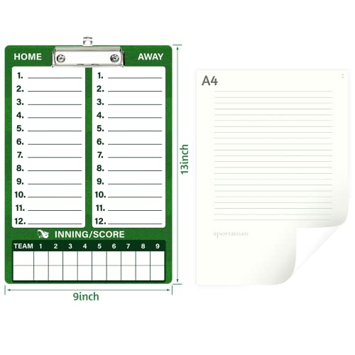 WISYOK Baseball Clipboard, Dry Erase, Lineup Board | Double Sided, with Marker, for Coaches, Softball, Game Practice Planning, Team Use - style: Baseball