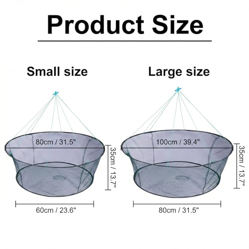 Persei Foldable Fishing Net Hand Casting Cage Crab Net for Fish Shrimp Minnow Crayfish Crab