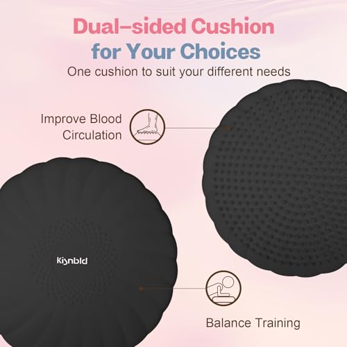 kisnbld Wobble Cushion, Balance Disc with Pump, Core & Posture Training - color: 2Black
