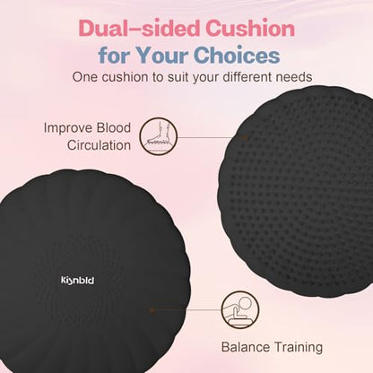 kisnbld Wobble Cushion, Balance Disc with Pump, Core & Posture Training - color: 2Black