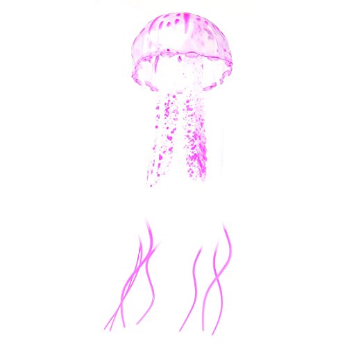 Ruilogod Silicone Aquarium Fish Tank Emulational Plant Jellyfish Ornament Purple w Suction Cup (id: e1f 742 f74 d49 b27
