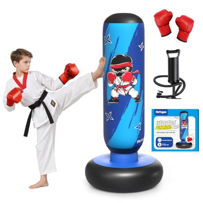 64 Inch Punching Bag for Kids, Kids Punching Bag with Gloves and Pump