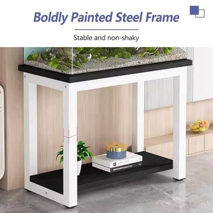 Multi-functional Storage Rack, Double-layer Aquarium Stand, Reinforced Steel Frame + Anti-slip Design, Easy To Install(70x35cm/27.6x13.8in) - size: 70x35cm/27.6x13.8in
