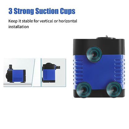 AQUANEAT Small Fountain Pump, 80 GPH Submersible Water Pump for Aquarium Fish Tank, Outdoor Water Fountain, Hydroponics, Pond Filter Pump
