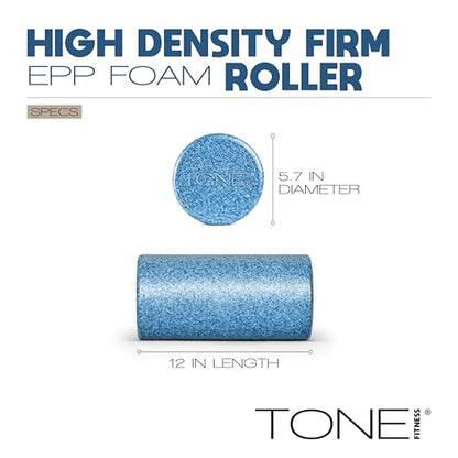 TONE Fitness Firm High-Density Foam Roller for Exercise, Massage & Recovery - color: Black, size: 12 Inch