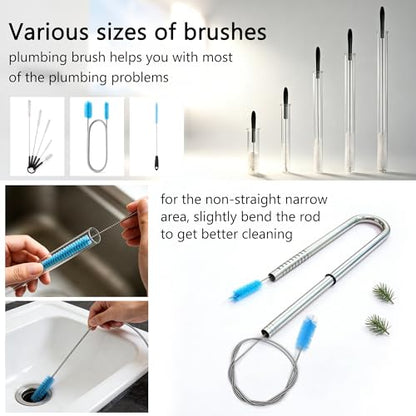 7pcs Fish Tank Cleaning Brushes Kit Beta Fish Aquarium U-Shape Brush Extra Long Filter Nylon Tube Flexible Hose Tank Cleaning Tools for Acrylic Fishes Tanks Kitchen Glasses Drinking Straws