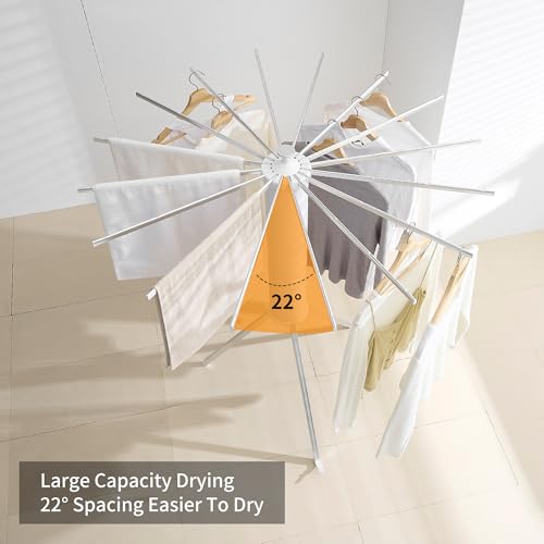 RFOUO Foldable Clothes Drying Rack Tripod with Aluminum-16rods - color: Silver