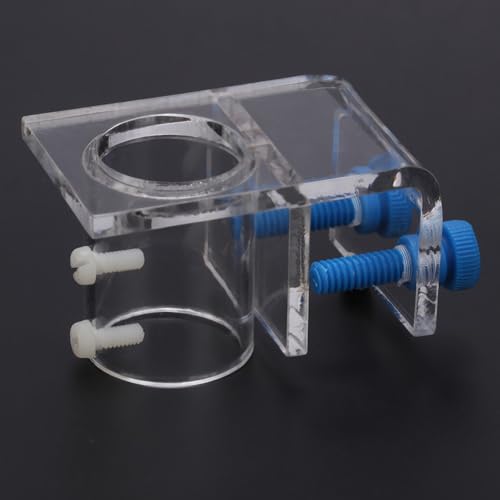 Water Pipes Fixture Transparent Acrylic Aquarium Tube Holder Leak-Proof Mounting Bracket with Screws for Fish Tank Organization(Single Hole Fixture) - style: Single Hole Fixture