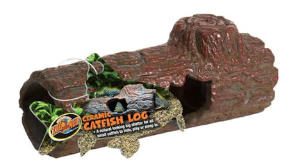 Zoo Med Ceramic Sinking Catfish Log, 6.45-Inch