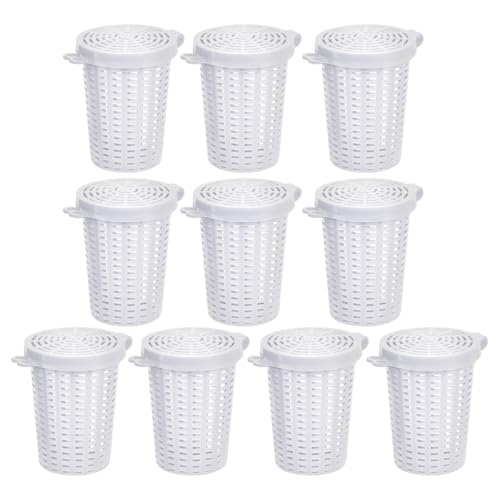 MiOYOOW Fishing Bait Cage Trap, 10/ 20Pcs Fishing Feeder Holder Lightweight Fish Lure Basket with Uniform Holes for Fish Shrimp Catfish Cast Net - color: White, size: 10Pcs