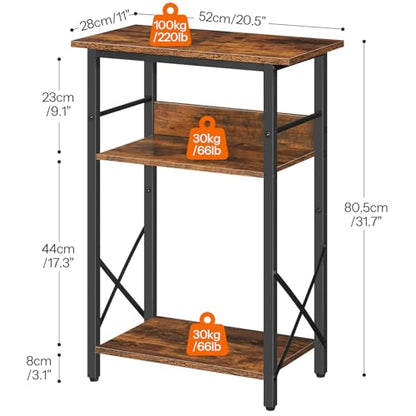 HOOBRO 10 Gallon Aquarium Stand and C Shaped End Table, 3-Tier Fish Tank Stand with Storage, Adjustable Side Table for Sofa, Couch Table That Slide Under, Storage Pockets, BF52FT01-BF77SF01