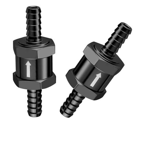 EVIL ENERGY 1/4" Fuel Check Valve One Way Inline Non Return Diesel Gasoline Black (6mm OD,2PCS) - color: Black, size: 1/4