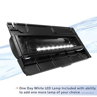 Aqueon LED Deluxe Fish Tank Aquarium Full Hood, Black, 24 Inch - size: 24"