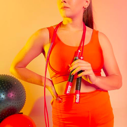 Elite Jumps Freestyle PVC Jump Rope Bundle, - color: Red