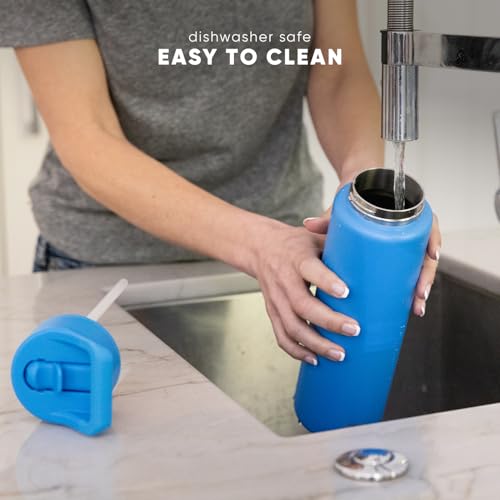 Simple Modern Insulated Water Bottle with Straw | 18oz | Checkered - color: Pattern: Cream Checkmate, style: 18oz