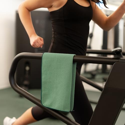 S&T INC. Microfiber Gym Towels, 6 Pack, 16" x 27" - color: Honeycomb Green