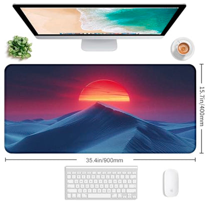 Mountain Top Scenery Mouse Pad Sunset Mountain Computer Decorative Desk Pad | The Surface Of The Mouse Pad Is Designed With Fiber Woven Material, And The Base Is Made Of Natural Anti Slip Rubber. - color: Beautiful Mountain Peaks