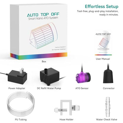 Auto Top Off System ATO Saltwater Aquarium,Water Top Off System for Aquarium,Reef Tank＆Fish Tank- Purple