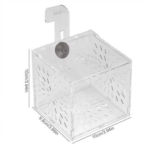 Breeding Box for Fish Acrylic Fish Breeding Isolation Box Aquarium Acclimation Hatchery Incubator for Baby Fishes Shrimp Clownfish(10CM10CM10CM)