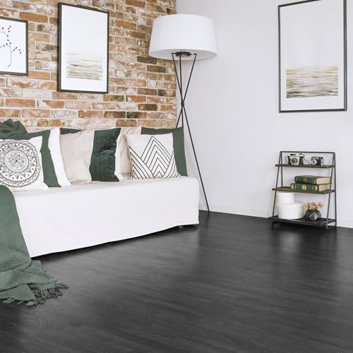 Happygrill Interlocking Wood Grain EVA Foam Floor Tiles, 100 Sq. Ft, 25 PCS - color: Black, size: 100 Sq. Ft.
