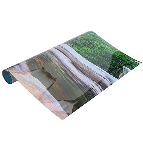 PVC Mountain Interval Rivers Fish Tanks Wallpaper, Aquarium Background Poster, Non - Glare Decor with Adhesive Backing for Freshwater Saltwater Tanks, 122x50cm