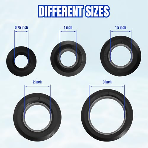 1 1/2 Inch Flexible Uniseal Tank Adapter Bulkhead Fittings for PVC Hard Pipe, Flexible Pipe-to-Tank Seal for Water Tanks, Rain Barrels and Hydroponics (1.5inch-6pc)