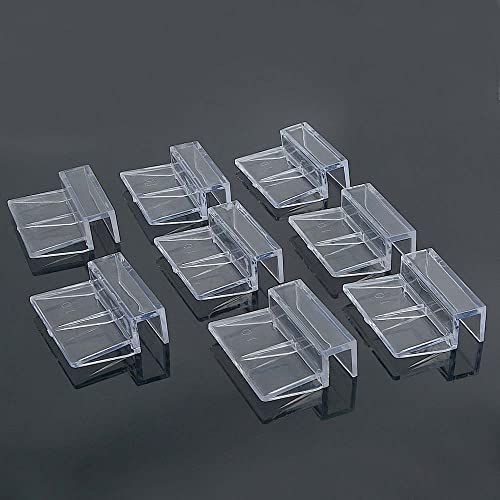 RUIAN Aquarium Glass Cover Clip, 8Pcs Fish Tanks Acrylic Support Holder Aquarium Lid Clips Clamps Clear Universal Lid Clips 10mm
