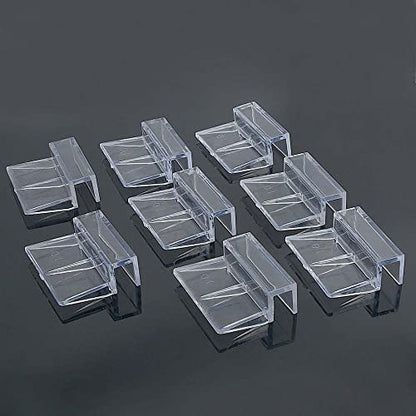 RUIAN Aquarium Glass Cover Clip, 8Pcs Fish Tanks Acrylic Support Holder Aquarium Lid Clips Clamps Clear Universal Lid Clips 10mm
