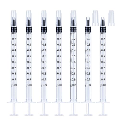 1ml Syringe Without Needle, 1ml Syringe for Liquids, Syringes for Scientific Labs, Measuring Liquids, Feeding Pets, 12 Pack Packaged