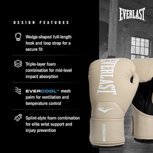 Everlast Elite 2 Boxing Gloves - color: Tan, size: 12 oz (Pack of 2)