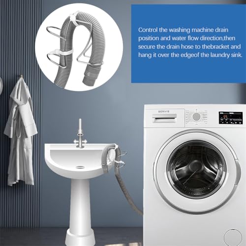 Washing Machine Drain Hose Holder Washer Drain Hoses Holders 304 Stainless Steel Washing Clip ClampUniversal Adjustable Utility Sink Clamp Fits All Drain Hose