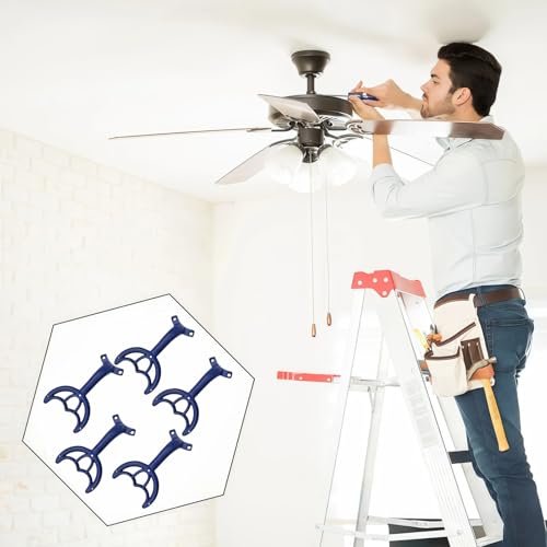 5 Pcs 52’’Ceiling Fan Blades Arms Replacement,Ceiling Fan Blades Arms Replacement Parts Mounting Bracket Kit for Replacing The Worn Fan Blades,Keep The Balance and Good Performance (Blue) - color: Blue