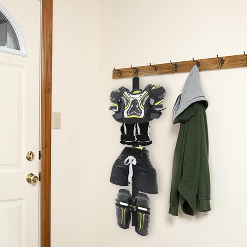6pcs Hockey Hanger Portable Hanging Dryig Rack Hockey Gifts for Home and Outdoor Using in Ice Hockey Skating Football Camping Fishing 5 Hooks - color: Blackx 6
