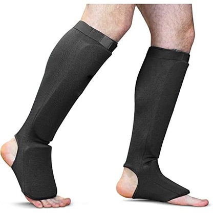 Taekwondo Cloth Calf Shin Instep Protector Guards, Boxing Martial Arts MMA Training Foot Protective Gear for Men Women Kids SpaHMIASFMKing UFC Muay Thi SpaHMIASFMKing Karate Foowear