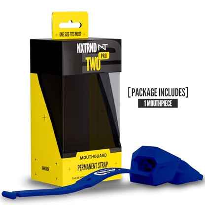 Nxtrnd Two Pro Football Mouth Guard, Permanent Strap, Fits Adult & Youth (Navy Blue) - color: Navy Blue Pro