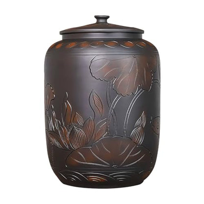 Food Storage Jar Ceramic Rice Jar with Lid 22lb 33lb 55lb Ceramic Rice Container Food Airtight Storage Jars Kitchen Sealed Jar Grain Rice Dispenser for Baking Supplies Cereal Flour Sugar(33lb) - size: 33lb