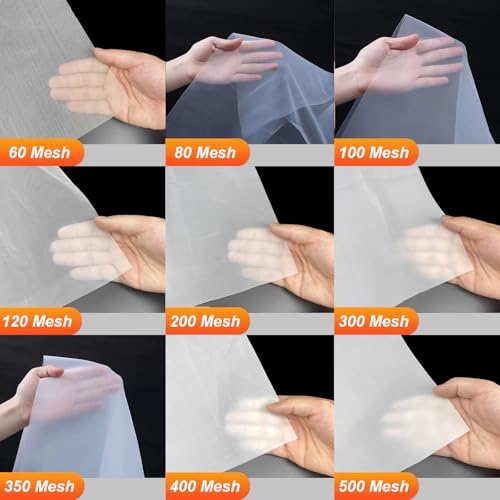 Nylon Mesh Fabric, 60 80 100 120 200 250 300 350 400 500 Mesh Filter, Reusable Strainer Cloth for Wine Juice Fresh Milk(1m x 1m) (200 mesh)