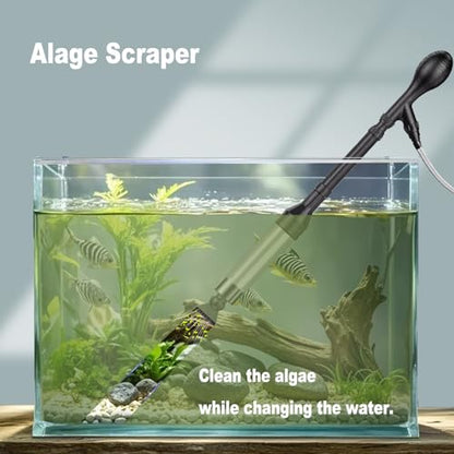 Aquarium Gravel Cleaner 6Ft Hose Fish Tank Water Changer Gravel Vacuum Adjustable Length ABS(for 20~100Gal Tank) - size: L(20~100Gal)