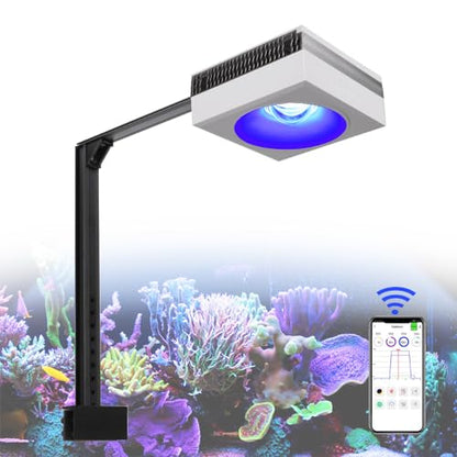 RL90 Full Spectrum Saltwater Reef Aquarium LED Light Aquarium Reef Led, for 24inch 60cm 2ft SPS LPS Reef Coral Tank, App Control (1 RL90FS with arm kit) - size: 1 RL90FS with arm kit