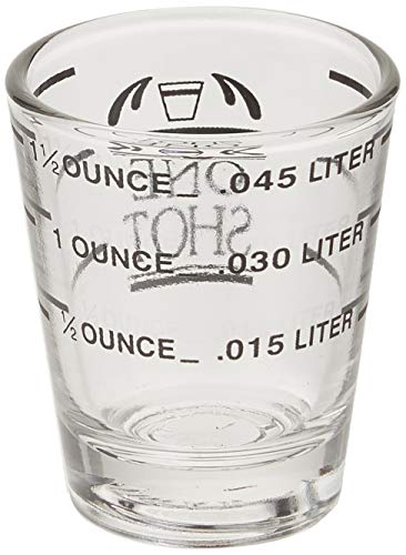 Fox Run Measurment Shot Glass, 2 x 2 x 2.25 inches, Clear, 1 Count (Pack of 1) - size: 1.5 oz, style: Set of 1