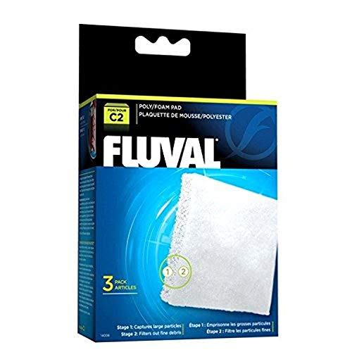 Fluval C2 Power Filter Replacement Media Bundle, 3-Pack Activated Carbon and 3-Pack Poly/Foam Pad, Filter Media for Aquariums up to 30 Gallons