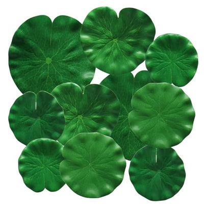 10Pcs Artificial Lily Pads, 5 Different Sizes Floating Foam Lotus Leaves Realistic Water Lilies Pad, Foliage Pond Decor for Ponds/Koi Fish Pool Patio Aquarium(4"、5"、6"、7"、8.7") - size: 4"、5"、6"、7"、8.7"