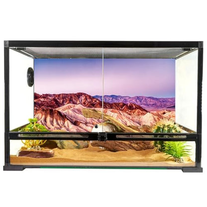 YongFoto Reptile Terrarium Background - 24x12 inch Desert Rocky Bush Thorns Western Wilderness Habitat Backdrop - color: Purple, size: 24 x 12 in